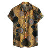 Men's Floral Summer Short Sleeve Cotton-Linen African Shirt - Afro Fashion Hive