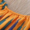 Girls African Dashiki Traditional Style Off Shoulder Ankara Princess Tops T Shirt Dress