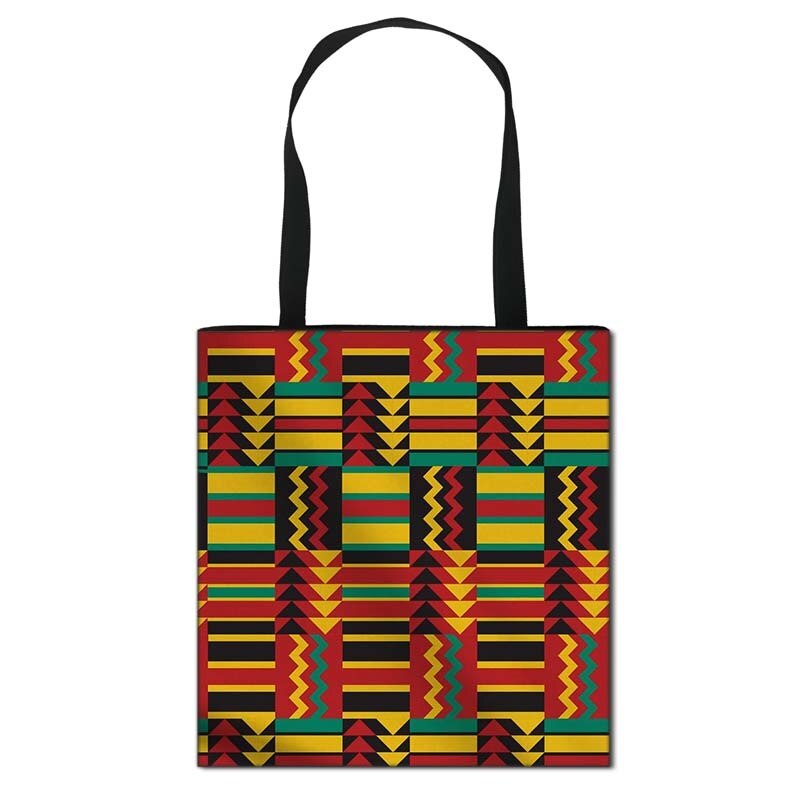 Women'S African Style Canvas Tote Traditional Printing Top-Handle Bag - Afro Fashion Hive