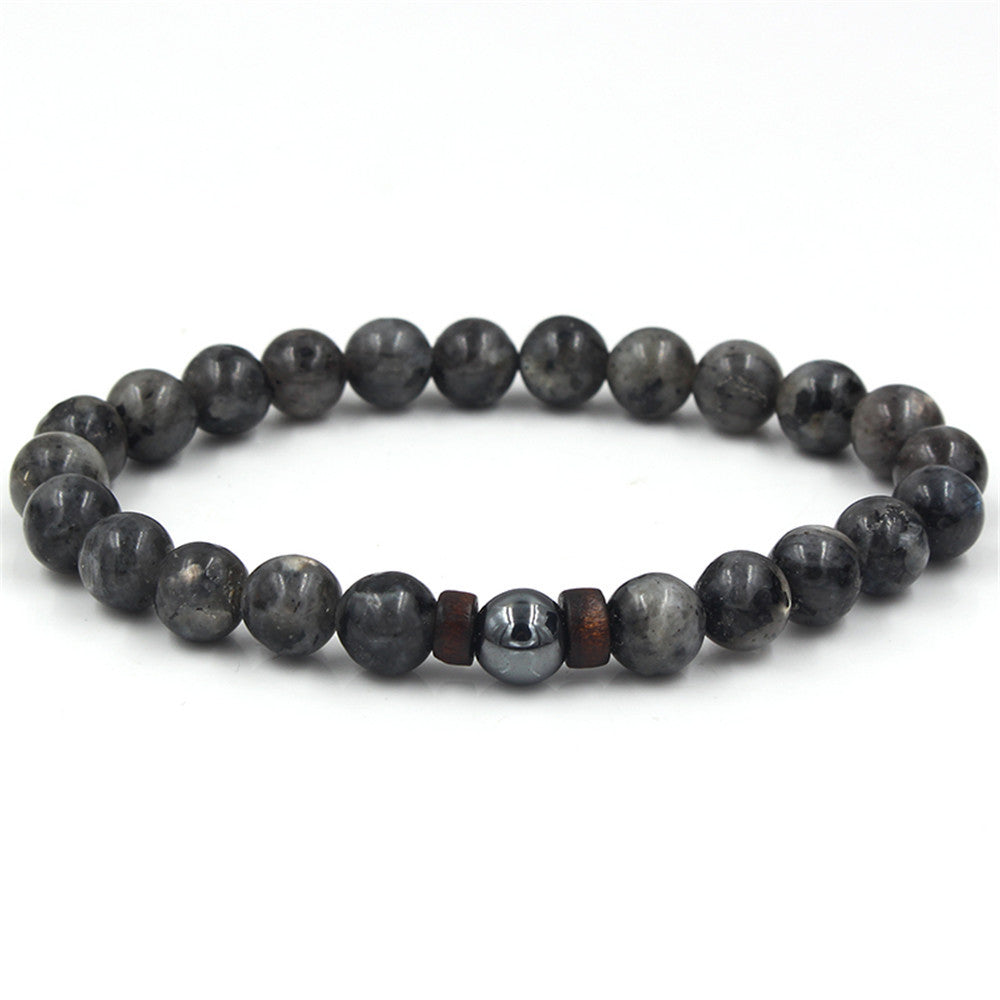 Moonstone Bead Tibetan Buddha Natural Flashing Volcanic Stone Black Bracelet - Afro Fashion Hive