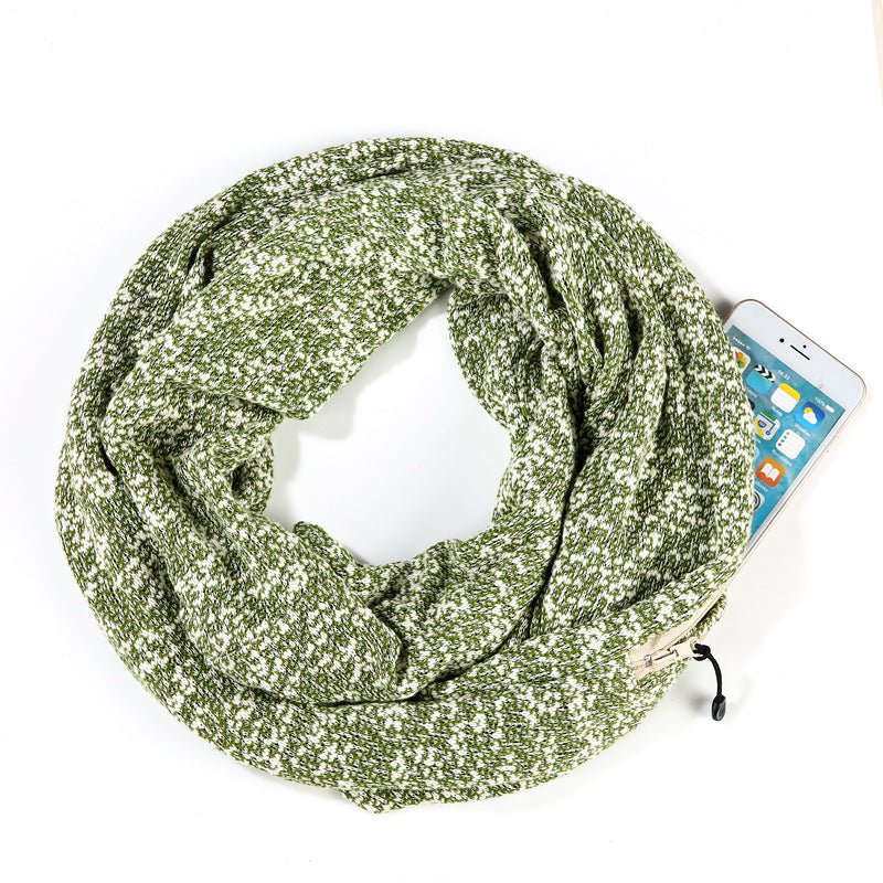 Soft Stretch High-Grade Mixed-Color Wool Double-Sided Zipper Dual-Use Scarf - Afro Fashion Hive