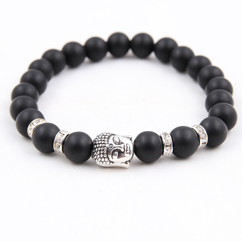 Natural Volcanic Scrubs Blue Pine Stone Buddha Head Bracelets - Afro Fashion Hive