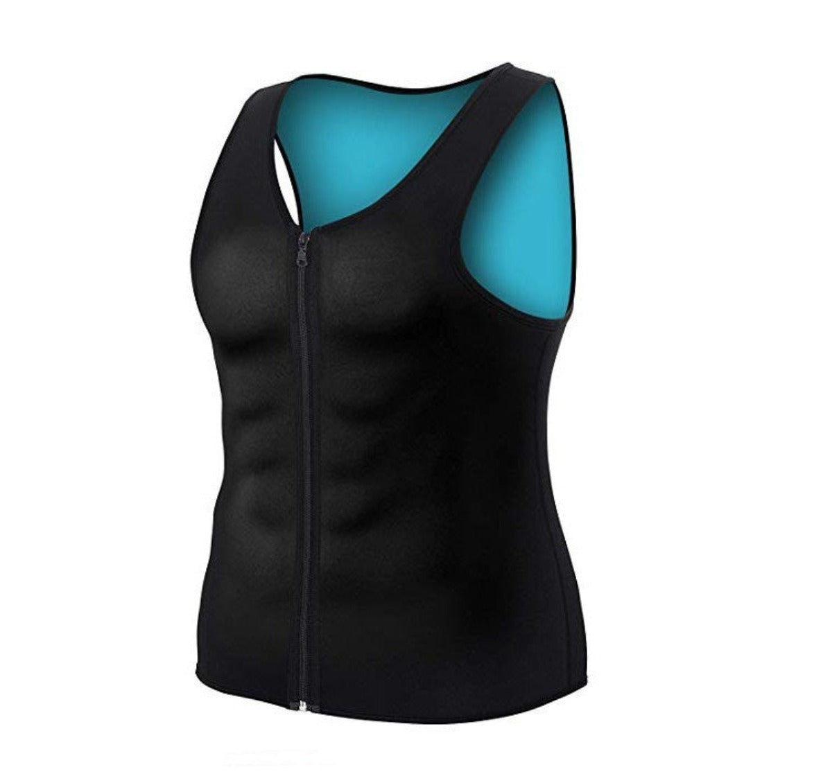 Men'S Beam Waist Abdomen With Zipper Fat Burning Fitness Corset Vest - Afro Fashion Hive