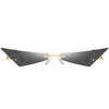 Men And Women Cat Eye Frameless Street Beat Sunglasses - Afro Fashion Hive