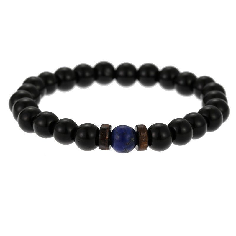 Moonstone Bead Tibetan Buddha Natural Flashing Volcanic Stone Black Bracelet - Afro Fashion Hive