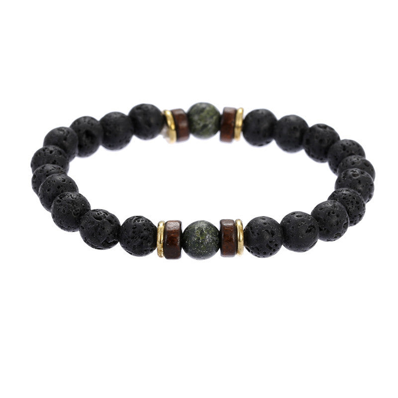 Moonstone Bead Tibetan Buddha Natural Flashing Volcanic Stone Black Bracelet - Afro Fashion Hive