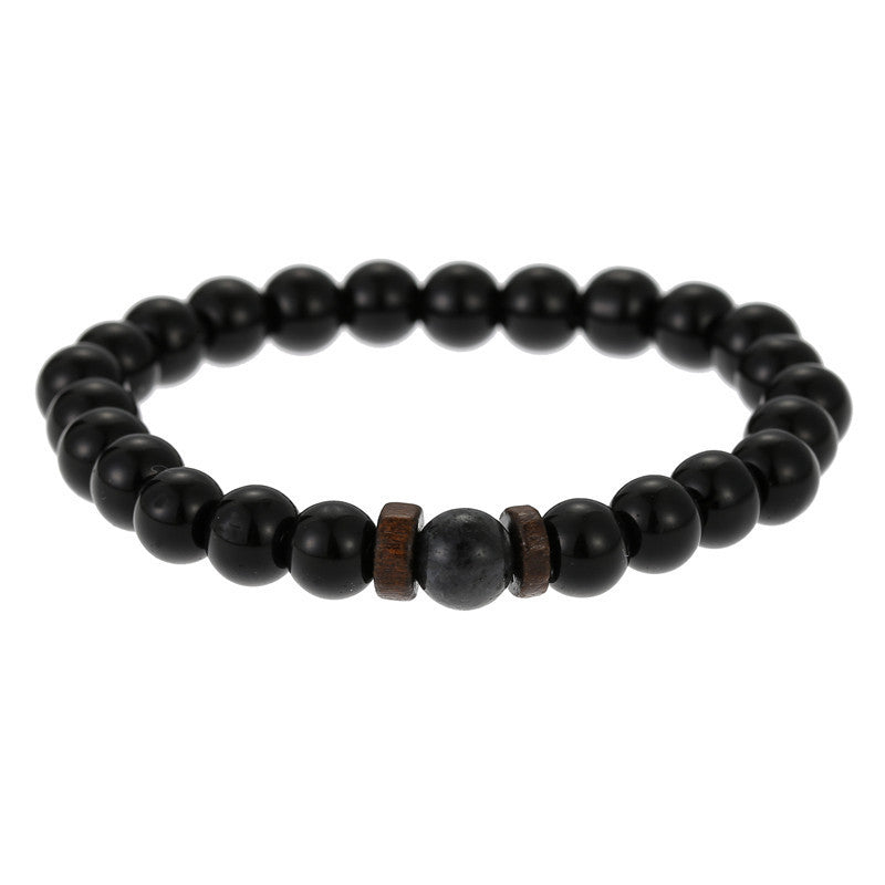 Moonstone Bead Tibetan Buddha Natural Flashing Volcanic Stone Black Bracelet - Afro Fashion Hive