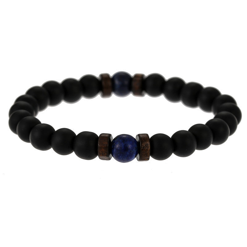 Moonstone Bead Tibetan Buddha Natural Flashing Volcanic Stone Black Bracelet - Afro Fashion Hive