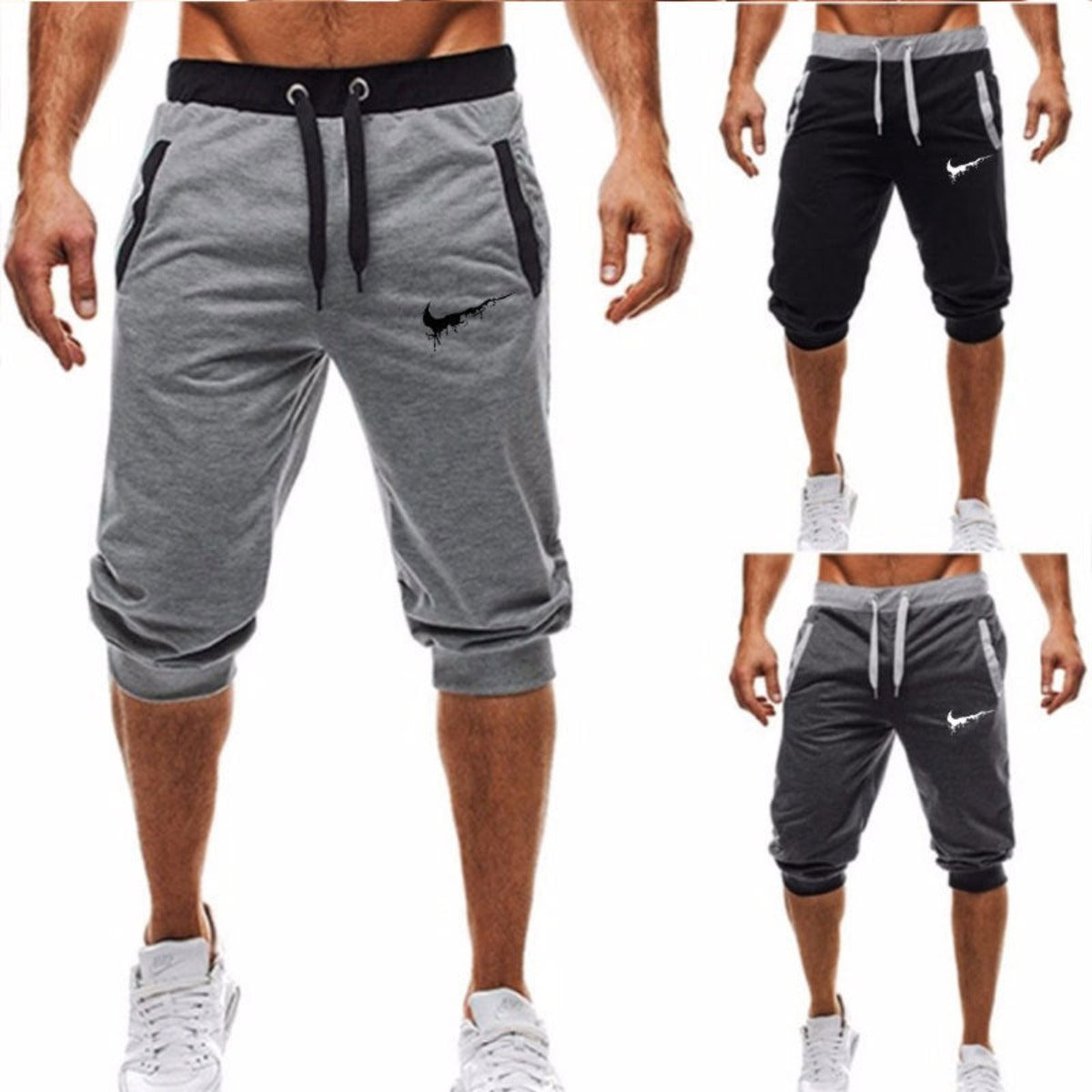 Men's Sports Cotton Casual Five-Point Fitness Shorts Pants - Afro Fashion Hive