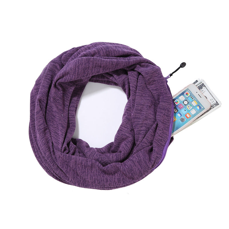 Soft Stretch High-Grade Mixed-Color Wool Double-Sided Zipper Dual-Use Scarf - Afro Fashion Hive