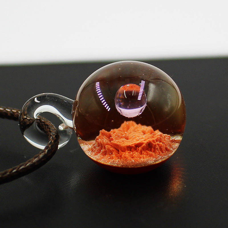 Men and Women Couples Confession Dream Starry Sky Glass Ball Cosmic Glass Pendant Necklace - Afro Fashion Hive