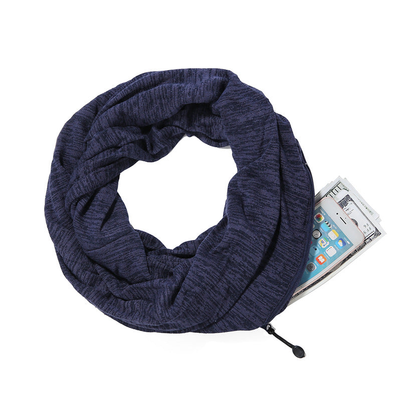 Soft Stretch High-Grade Mixed-Color Wool Double-Sided Zipper Dual-Use Scarf - Afro Fashion Hive