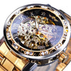 Men's Fashion Casual Popular Hollow Rhinestone Manual Mechanical Watch - Afro Fashion Hive