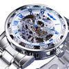 Men's Fashion Casual Popular Hollow Rhinestone Manual Mechanical Watch - Afro Fashion Hive