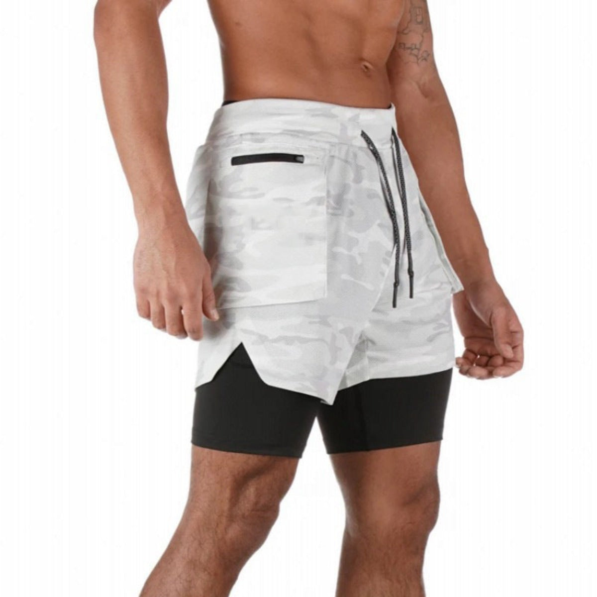 Men's Summer Sports Fitness Double-Layer Quick-Drying Breathable Five-Point Shorts - Afro Fashion Hive