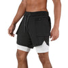 Men's Summer Sports Fitness Double-Layer Quick-Drying Breathable Five-Point Shorts - Afro Fashion Hive