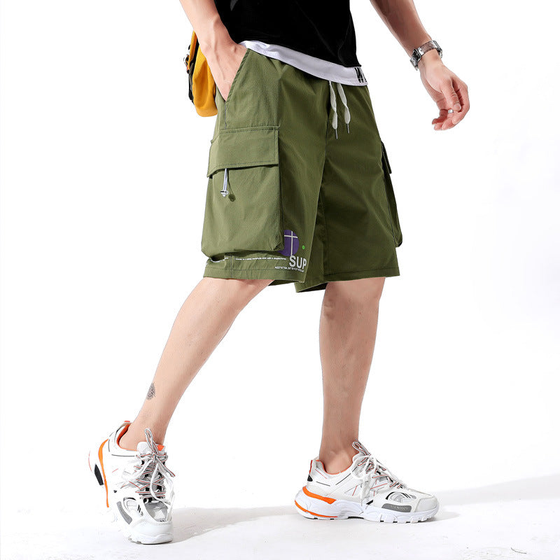 Men's Japanese Tide Summer Tooling Loose Casual Five-point Pants Shorts - Afro Fashion Hive