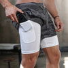 Men's Muscle Fitness Training Shorts Running Exercise Breathable Double Shorts - Afro Fashion Hive