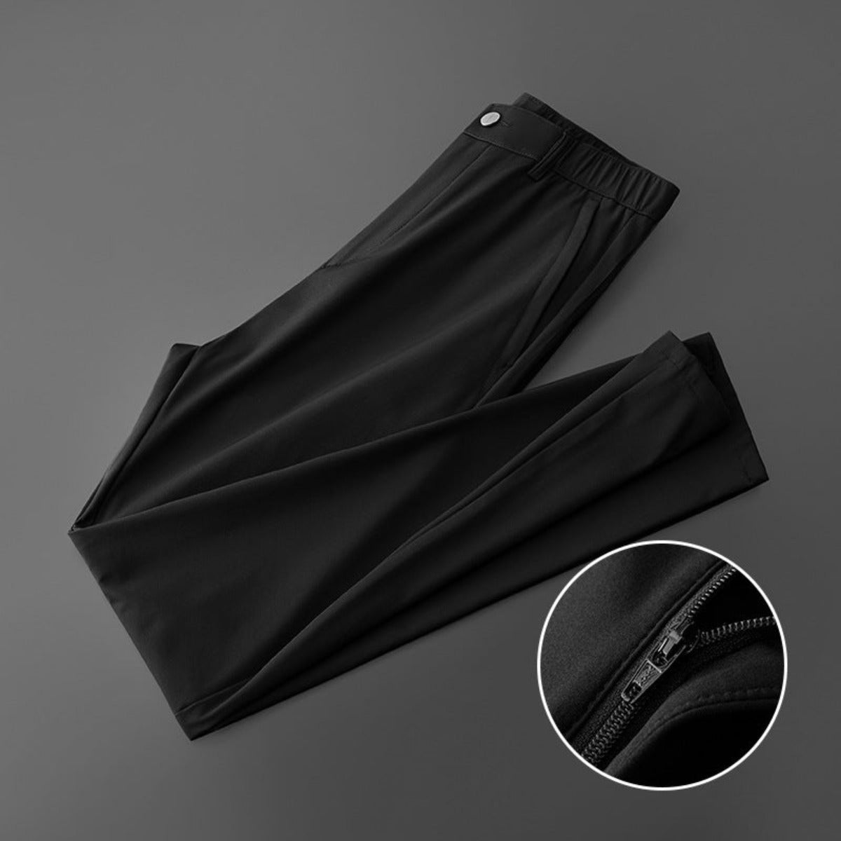 Comfortable Elastic Waist Nylon Casual Skin-Friendly Soft Straight Trouser Pants - Afro Fashion Hive