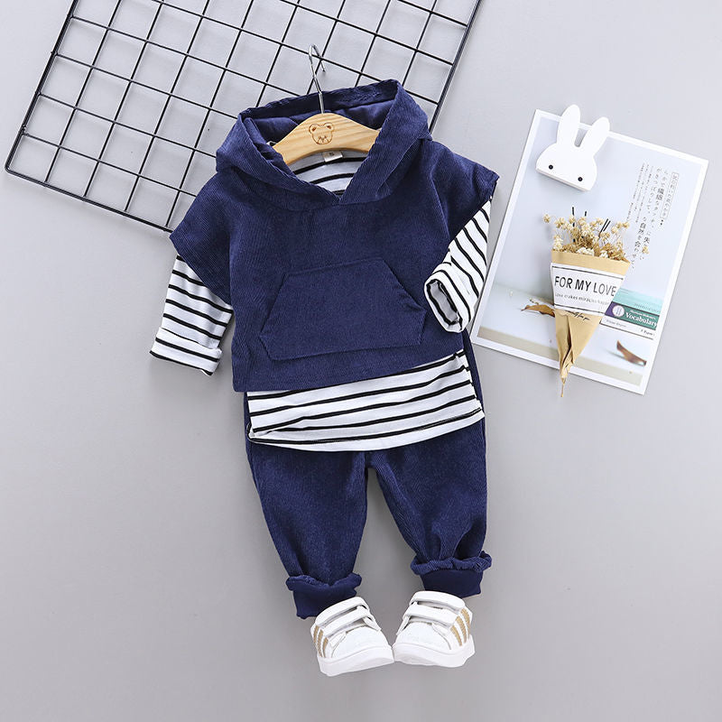 Adorable Soft Cozy Fleece Children's Autumn And Winter Three-Piece Suit - Afro Fashion Hive