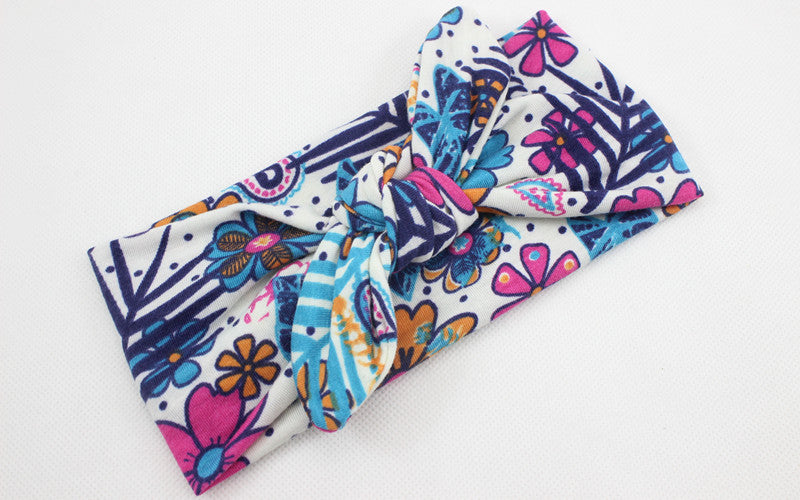 Children's Cross Bohemian Print High Quality Soft Hair Band - Afro Fashion Hive