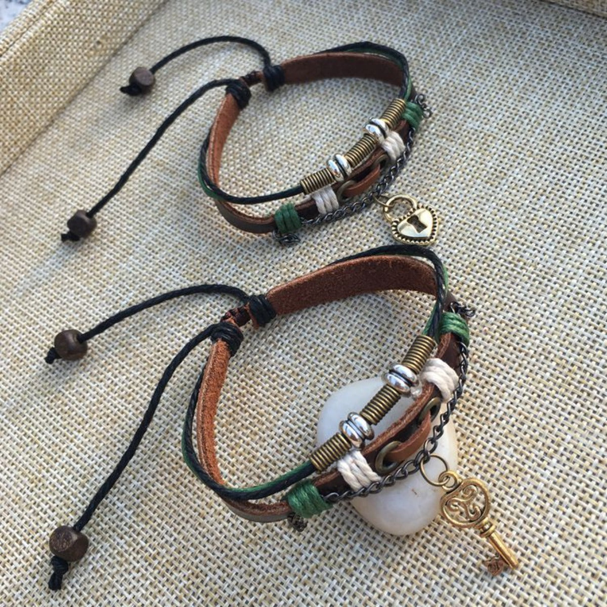 A Pair Of Male And Female Students Retro Handmade Lovers Bracelet - Afro Fashion Hive