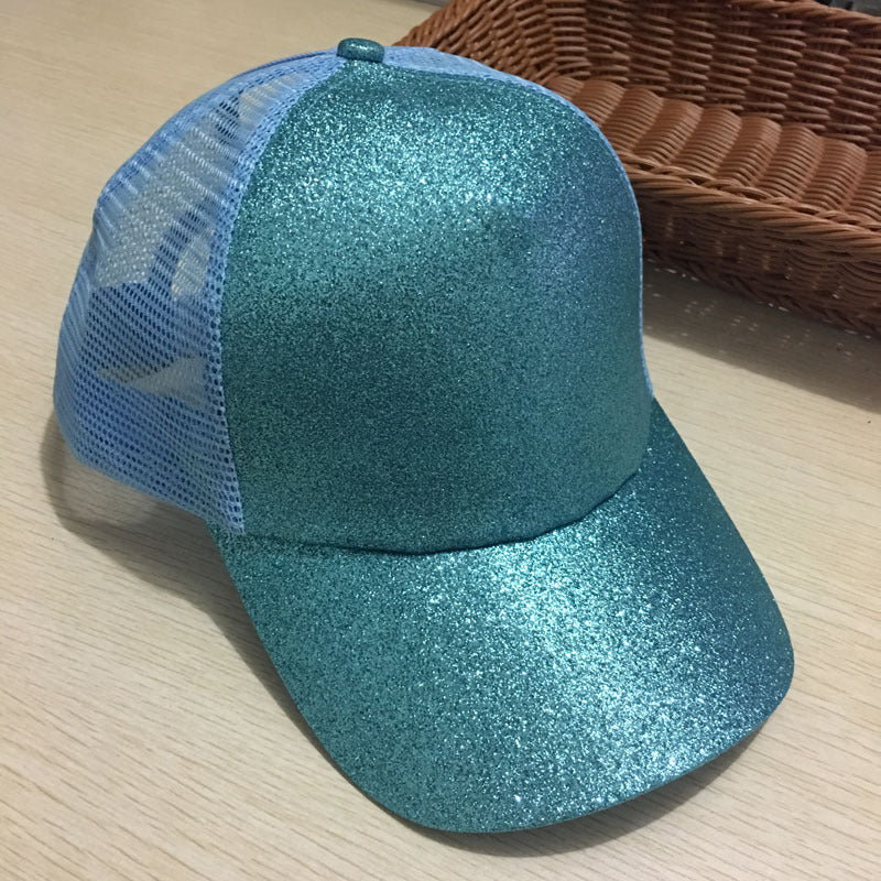 Women Snapback High Quality Breathable Mesh Glitter Ponytail Baseball Cap - Afro Fashion Hive