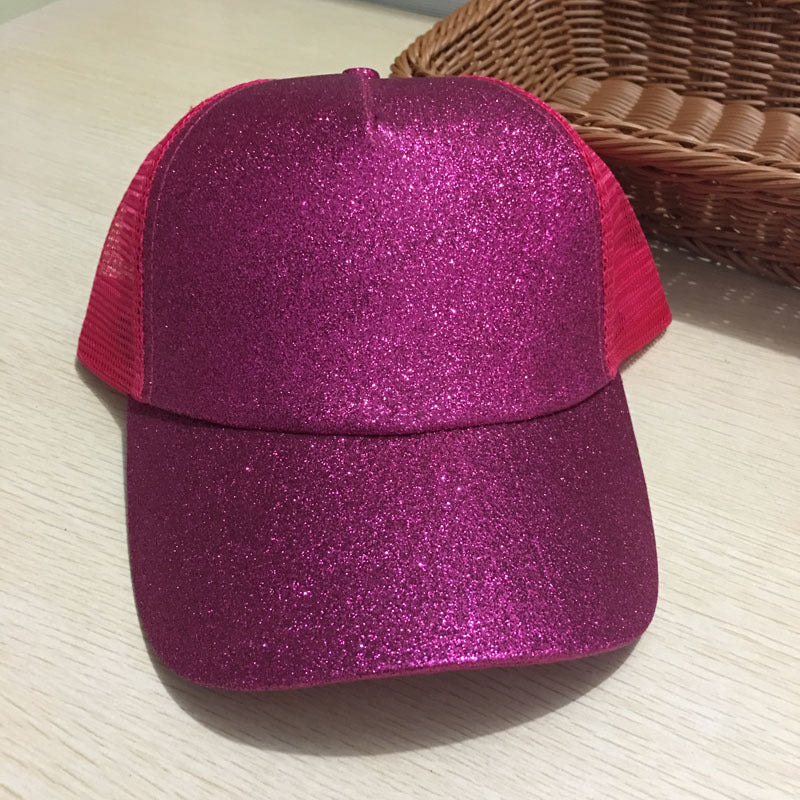 Women Snapback High Quality Breathable Mesh Glitter Ponytail Baseball Cap - Afro Fashion Hive