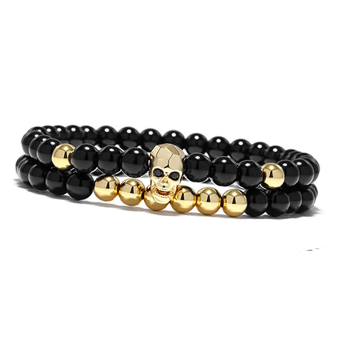 Devil Shape Beaded Bracelet Face Ghost Head Diamond Set Bracelet - Afro Fashion Hive