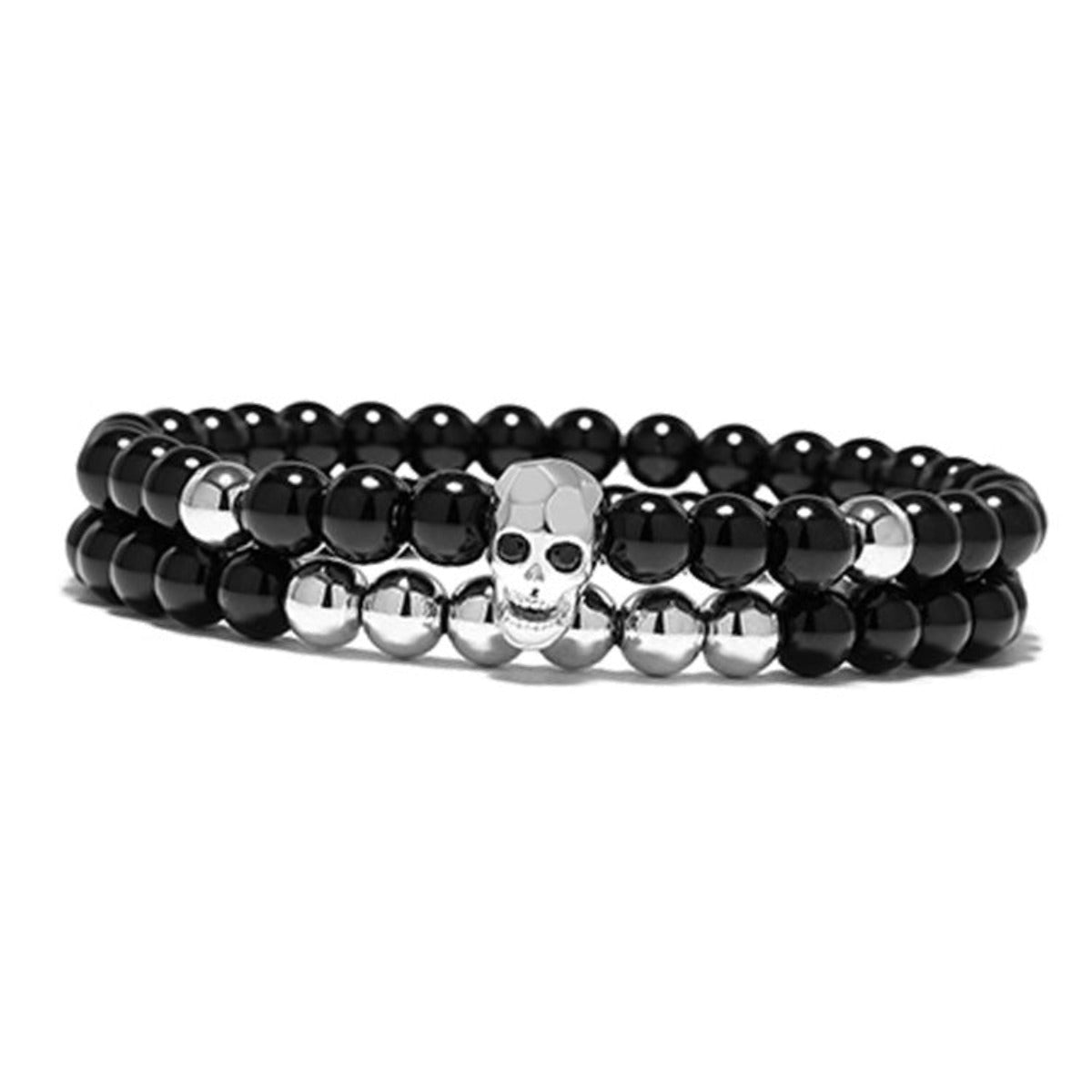 Devil Shape Beaded Bracelet Face Ghost Head Diamond Set Bracelet - Afro Fashion Hive