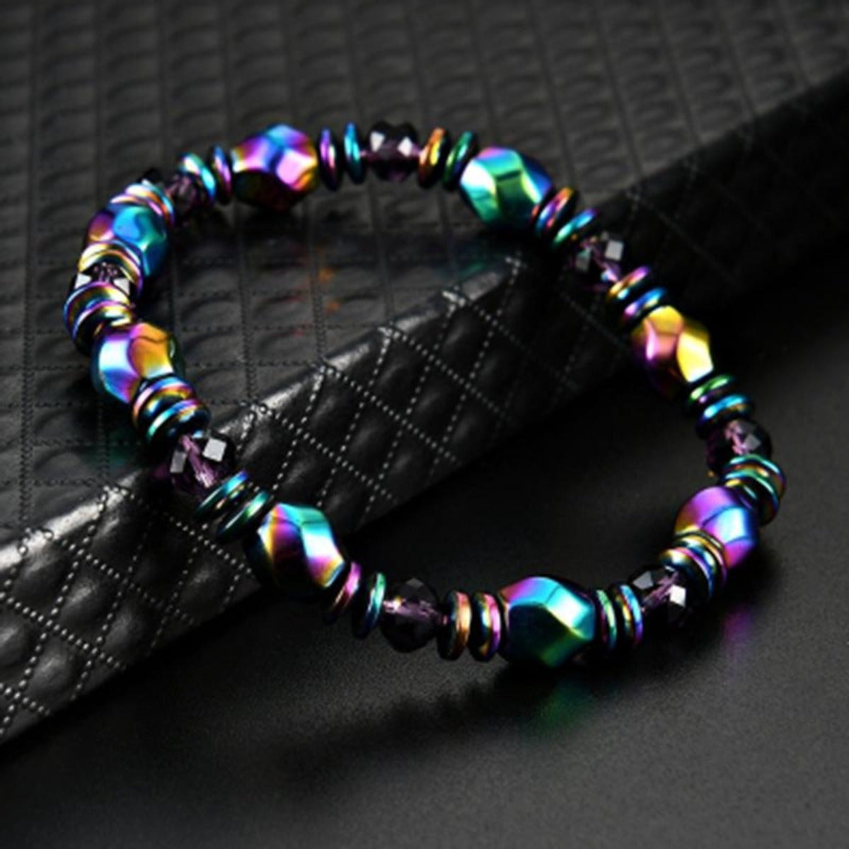 Electroactive Auroras Hand-Woven Color Stone Magnet Bangles Bracelet - Afro Fashion Hive