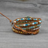 Natural Marine Stone Beaded Natural Stone Weaving Handmade Bohemian Bracelet - Afro Fashion Hive