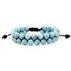 Off-The-Shelf 8Mm Volcanic Stone Synthetic Turquoise Woven Rope Double Beaded Bracelet - Afro Fashion Hive