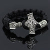 Men'S Nordic Thor'S Hammer Woven Viking Personality Random Beads Bracelet - Afro Fashion Hive