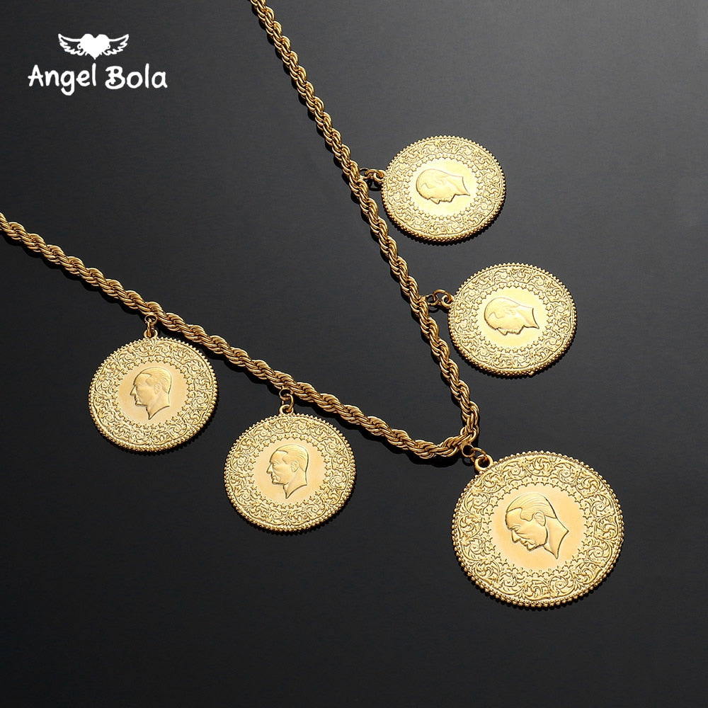 Arabic Coin Muslim Islam Middle East Necklace for Women - Afro Fashion Hive