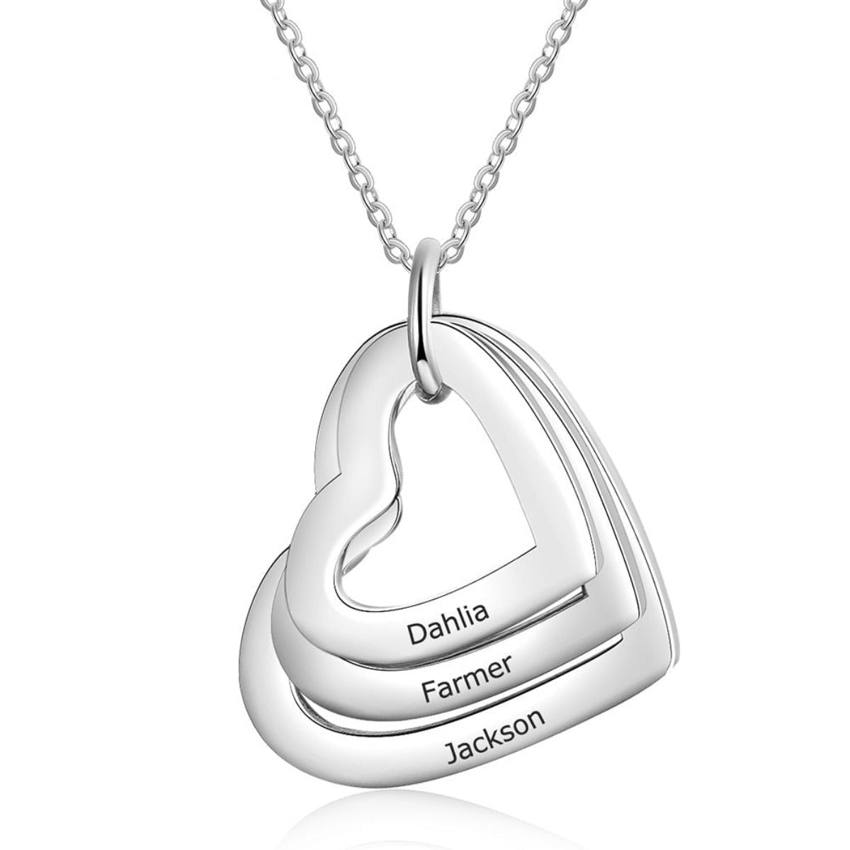 Stainless Steel Heart Engraved Personalized Family Pendants Necklace - Afro Fashion Hive