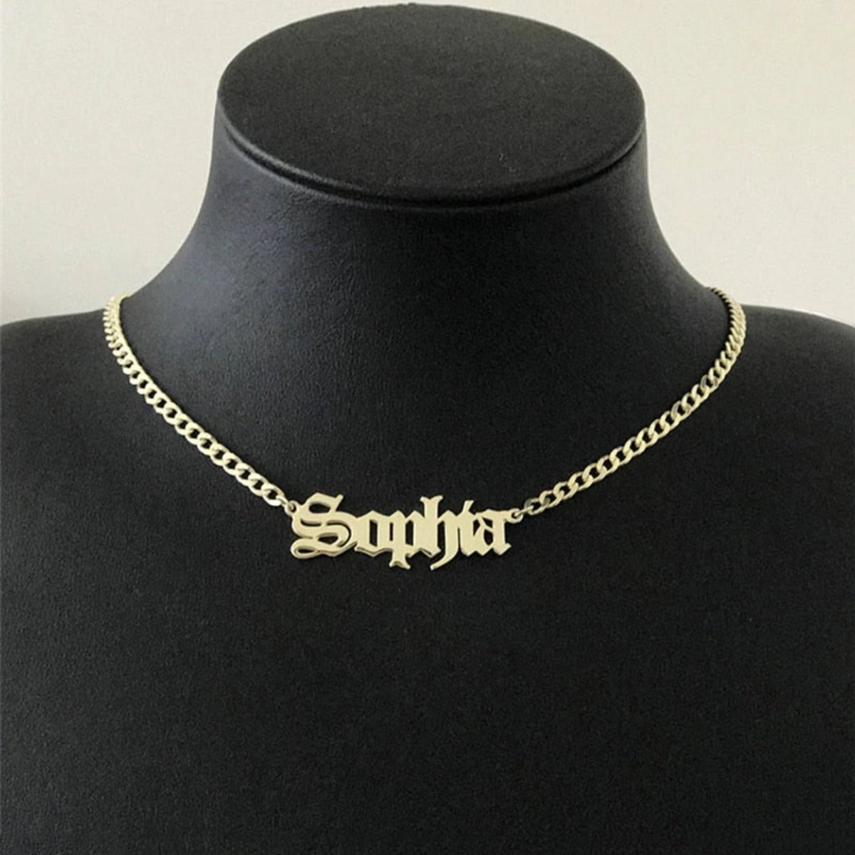 Stainless Steel Cuban Chain Custom Old English Name Necklaces For Women And Men - Afro Fashion Hive