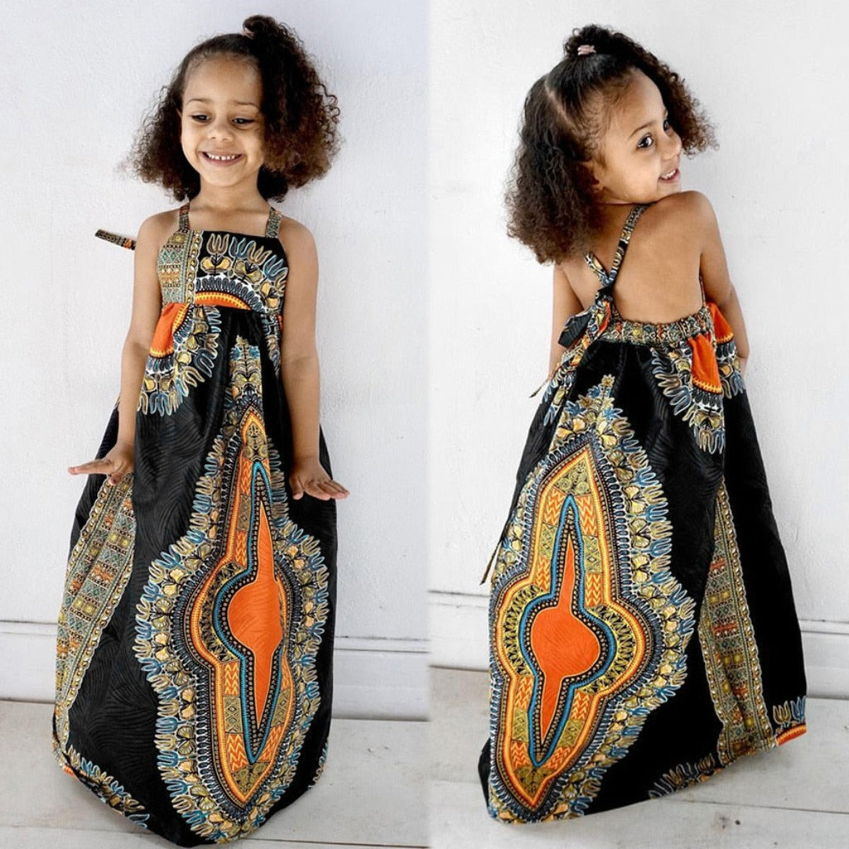 Baby Dashiki African Nation Printed Backless Sleeveless Clothes Set - Afro Fashion Hive