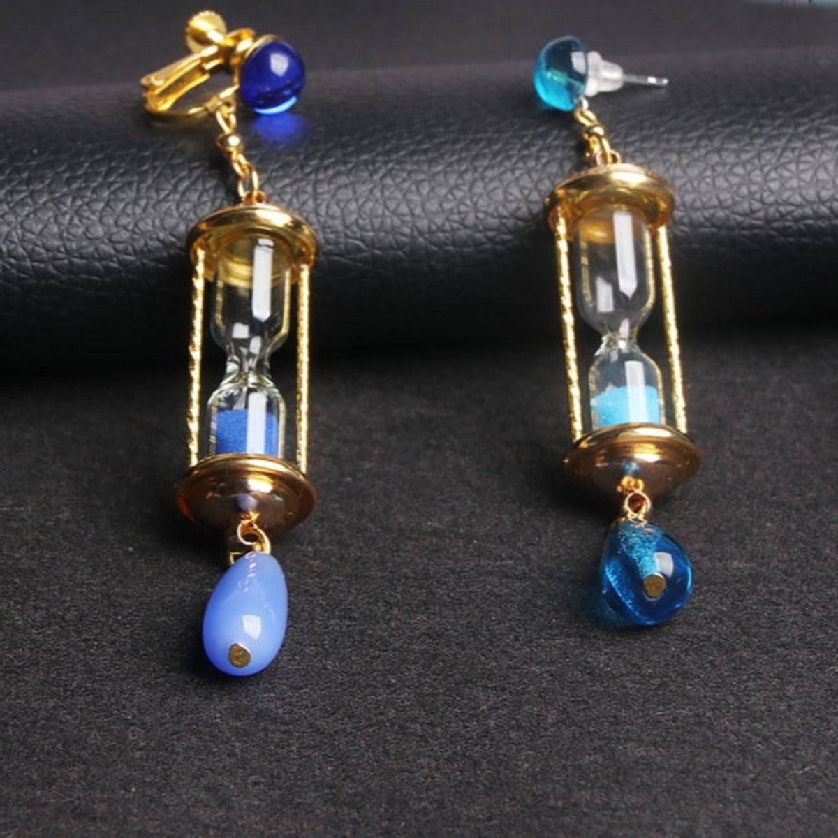 Anti-Allergic Anime The Case Study Of Vanitas Vanitas Blue Hourglass Drop Earrings - Afro Fashion Hive