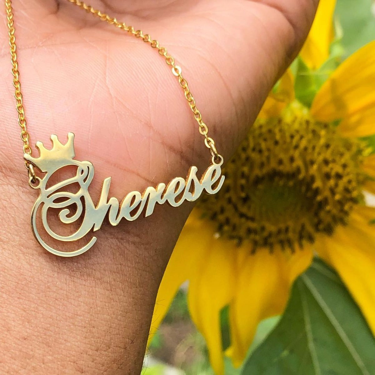 Stainless Steel Custom Name Necklace For Women With Crown - Afro Fashion Hive