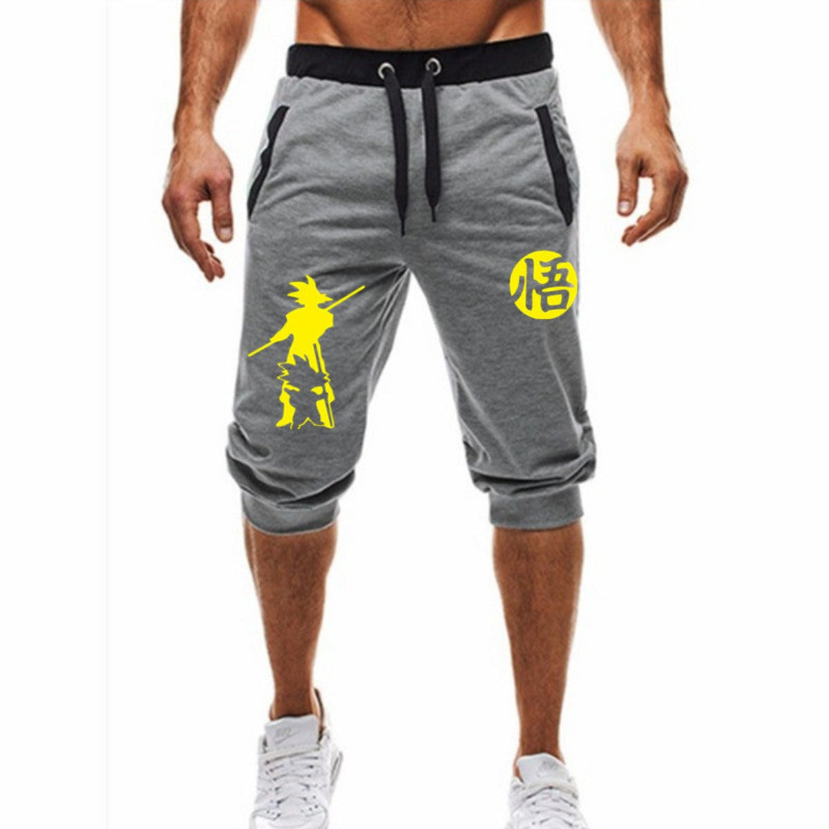 Men's Cropped Trousers Elastic Leisure Sports Beam Foot Tether Shorts - Afro Fashion Hive