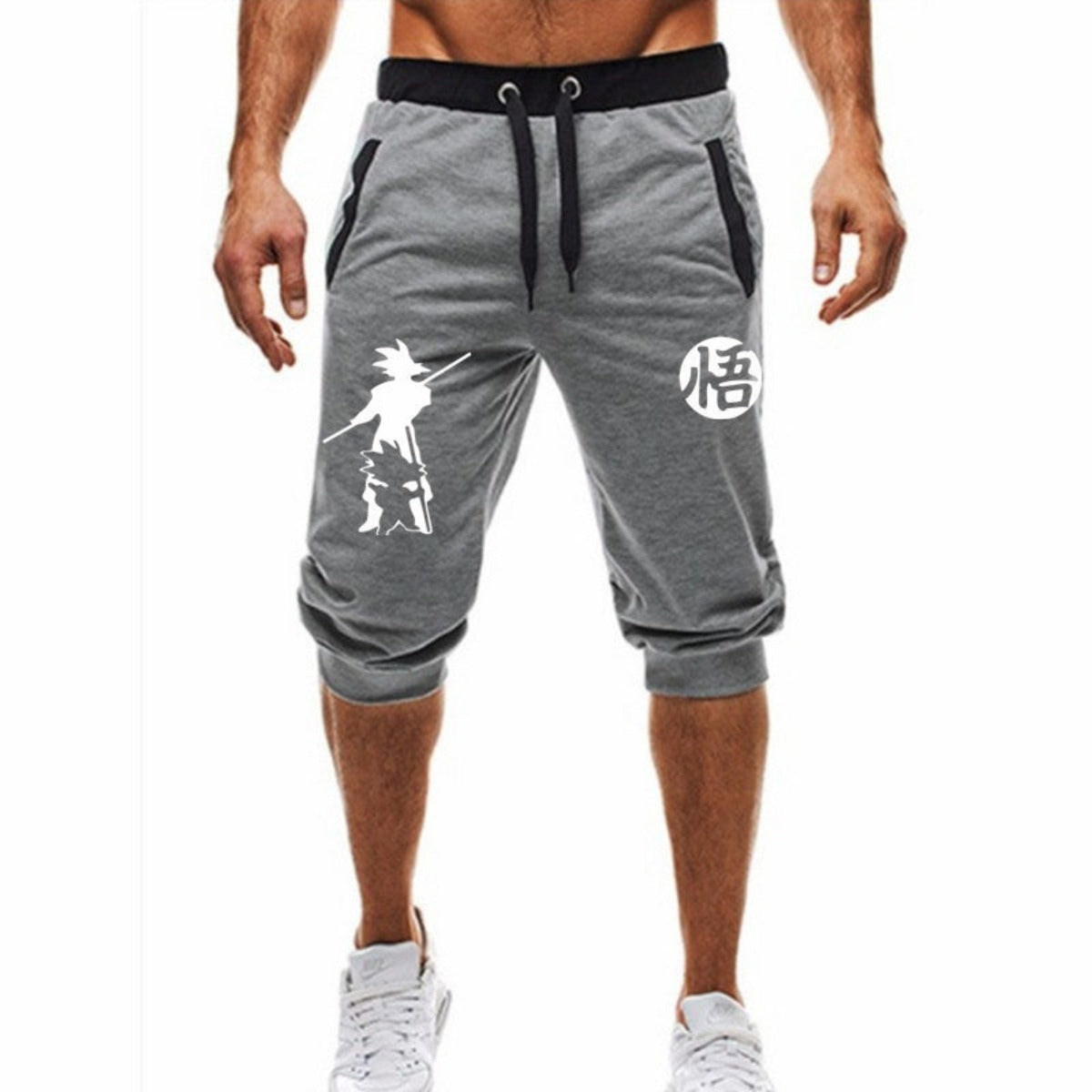 Men's Cropped Trousers Elastic Leisure Sports Beam Foot Tether Shorts - Afro Fashion Hive