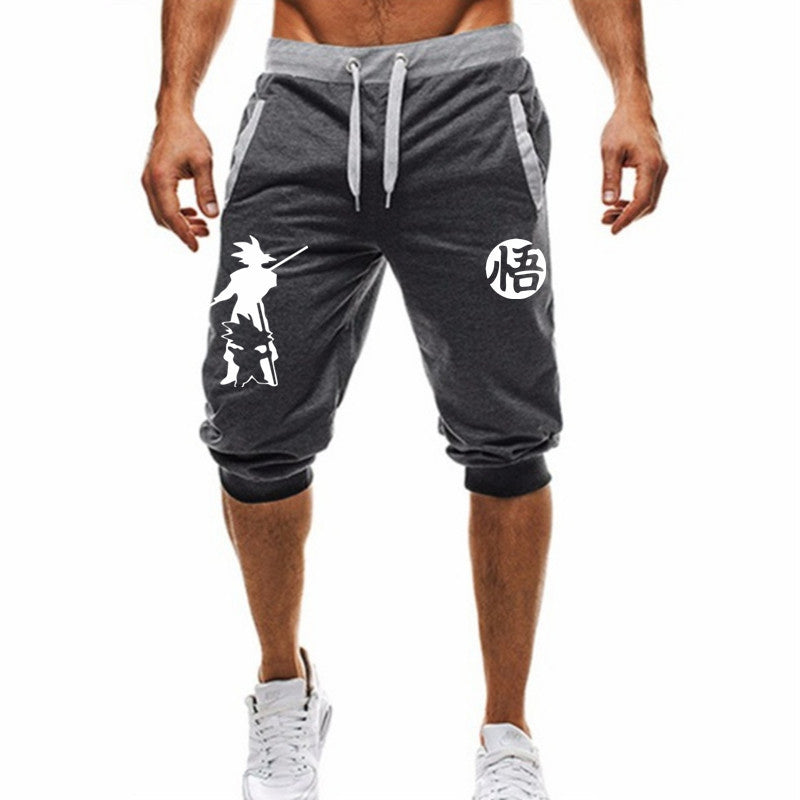 Men's Cropped Trousers Elastic Leisure Sports Beam Foot Tether Shorts - Afro Fashion Hive