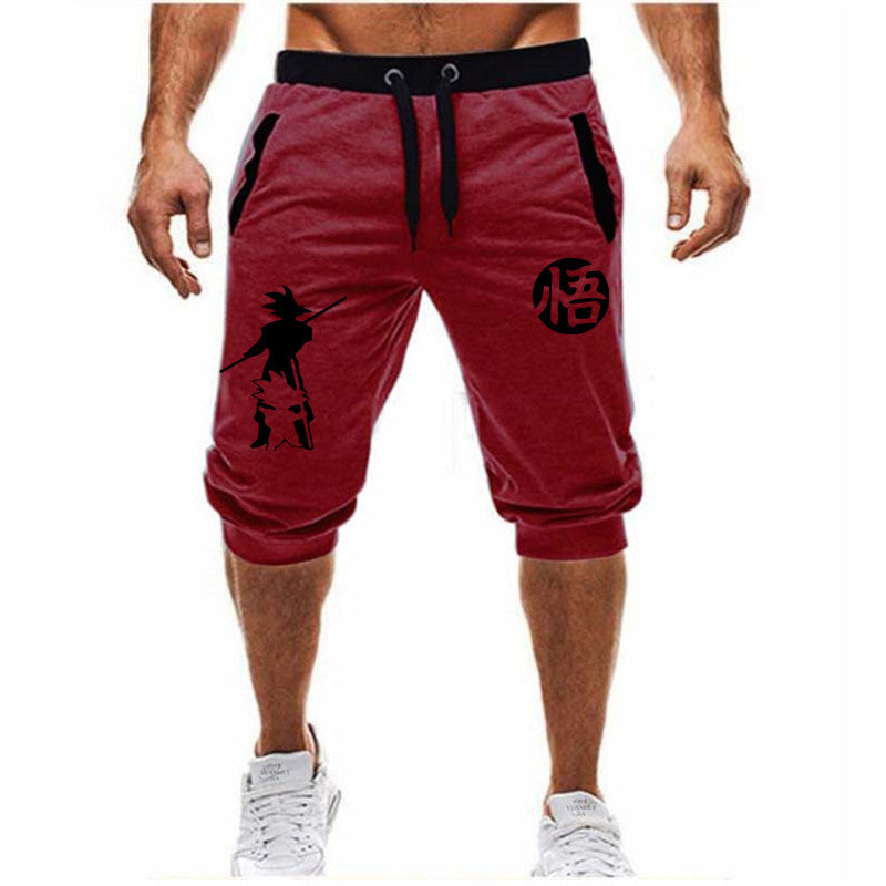 Men's Cropped Trousers Elastic Leisure Sports Beam Foot Tether Shorts - Afro Fashion Hive