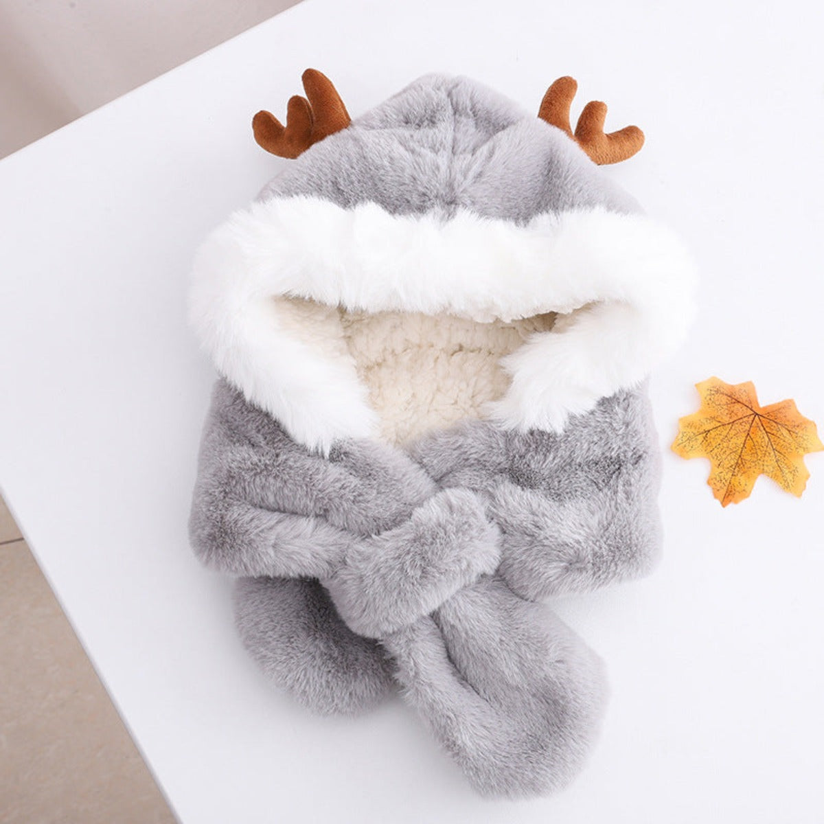 All-In-One Winter Scarf Baby Cute Spring And Autumn Pullover Hat Plus Velvet - Afro Fashion Hive