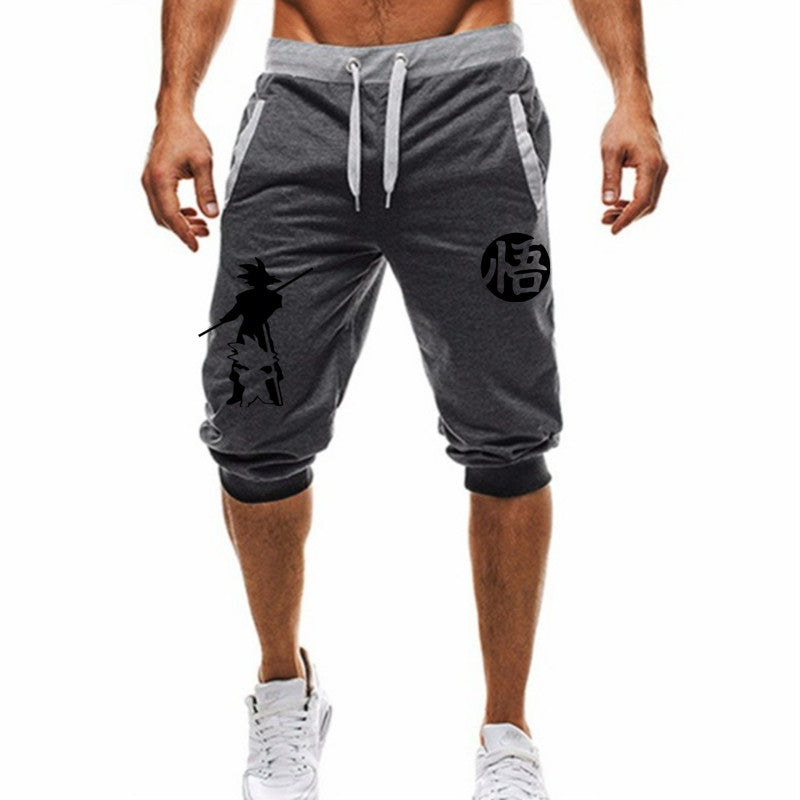 Men's Cropped Trousers Elastic Leisure Sports Beam Foot Tether Shorts - Afro Fashion Hive