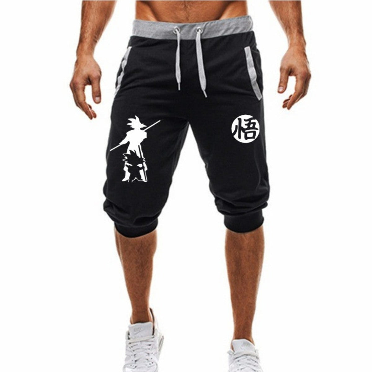 Men's Cropped Trousers Elastic Leisure Sports Beam Foot Tether Shorts - Afro Fashion Hive