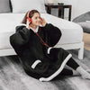 Men Women Casual Lazy Tv Nightgown Turtleneck Flannel Hooded Woolen Sweater - Afro Fashion Hive