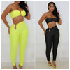 Women's Summer Casual Two Piece Metal Buckle Wrap Chest Pants Set - Afro Fashion Hive