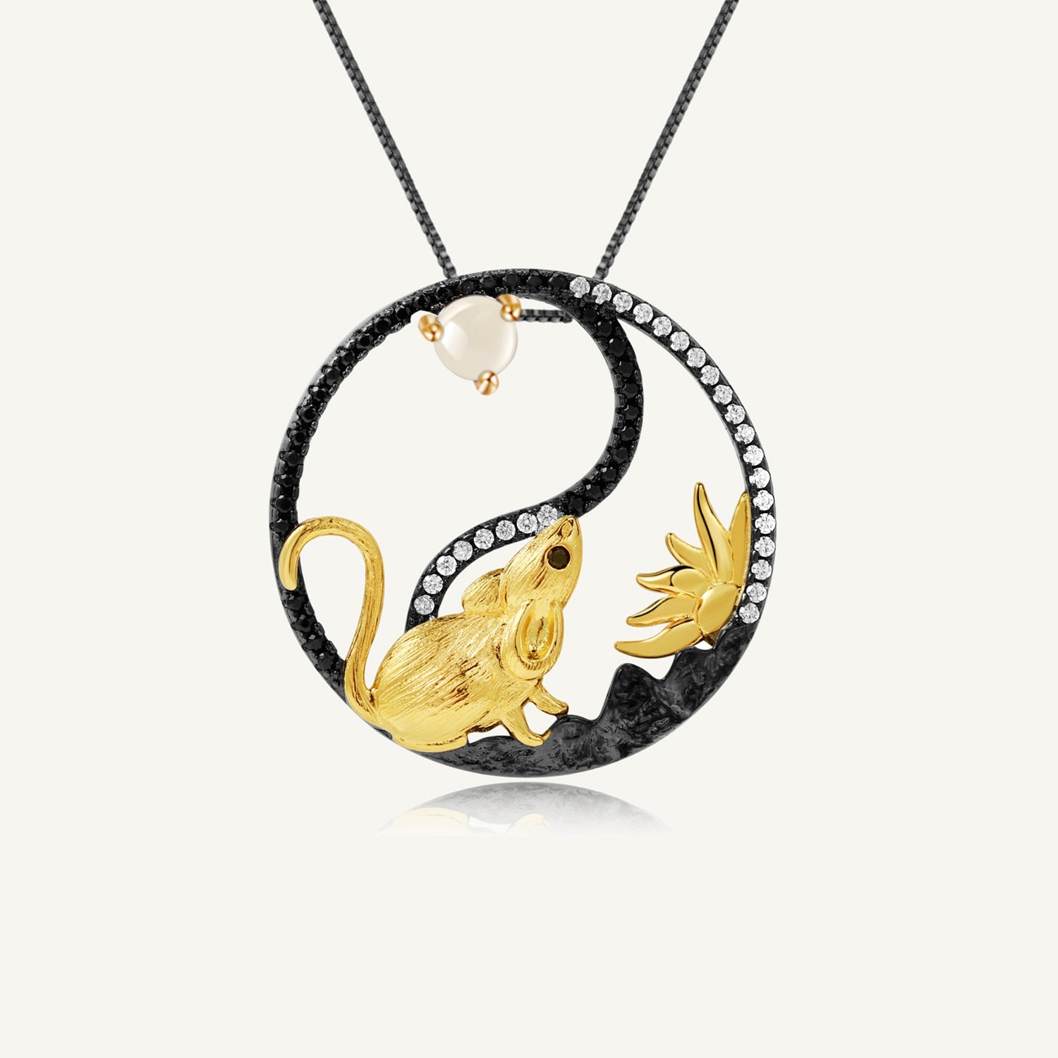 African Natural Chinese Zodiac Rat Pendant Necklace - Afro Fashion Hive